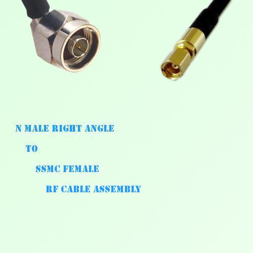 N Male Right Angle to SSMC Female RF Cable Assembly