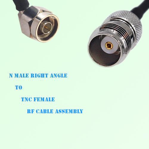 N Male Right Angle to TNC Female RF Cable Assembly