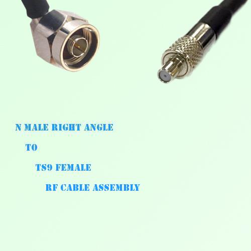 N Male Right Angle to TS9 Female RF Cable Assembly