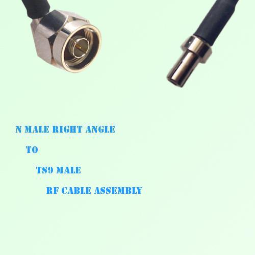 N Male Right Angle to TS9 Male RF Cable Assembly