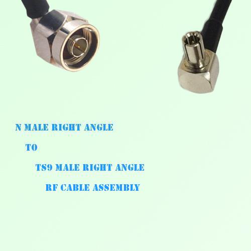 N Male Right Angle to TS9 Male Right Angle RF Cable Assembly