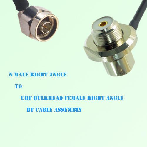N Male R/A to UHF Bulkhead Female R/A RF Cable Assembly