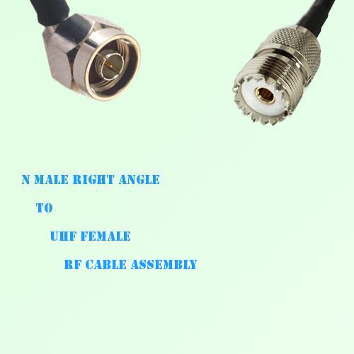 N Male Right Angle to UHF Female RF Cable Assembly