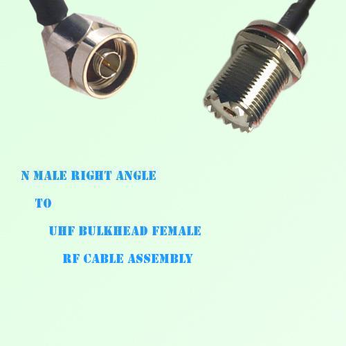 N Male Right Angle to UHF Bulkhead Female RF Cable Assembly