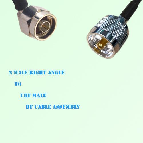 N Male Right Angle to UHF Male RF Cable Assembly