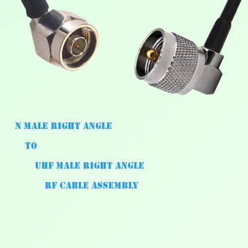 N Male Right Angle to UHF Male Right Angle RF Cable Assembly