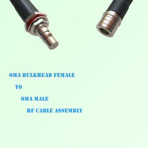 QMA Bulkhead Female to QMA Male RF Cable Assembly