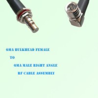 QMA Bulkhead Female to QMA Male Right Angle RF Cable Assembly