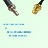 QMA Bulkhead Female to RP SMA Bulkhead Female RF Cable Assembly
