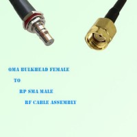 QMA Bulkhead Female to RP SMA Male RF Cable Assembly