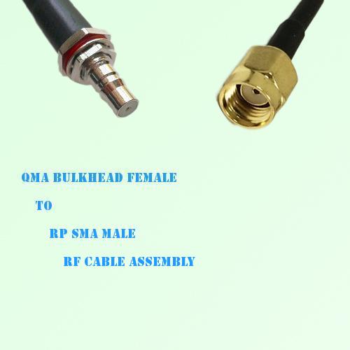 QMA Bulkhead Female to RP SMA Male RF Cable Assembly QMA Bulkhead Female to RP SMA Male RF Cable Assembly