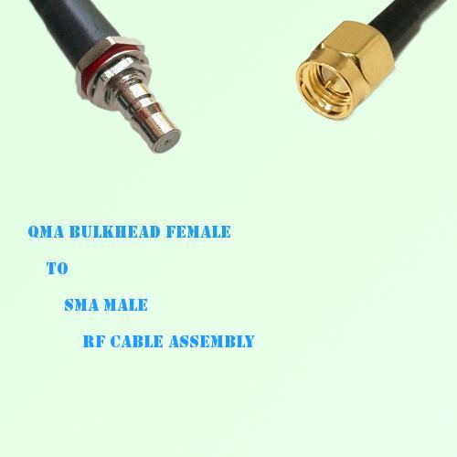 QMA Bulkhead Female to SMA Male RF Cable Assembly