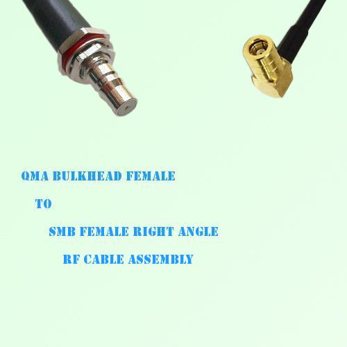 QMA Bulkhead Female to SMB Female Right Angle RF Cable Assembly