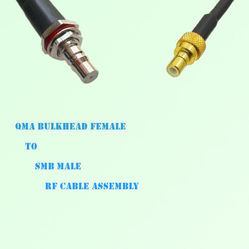 QMA Bulkhead Female to SMB Male RF Cable Assembly