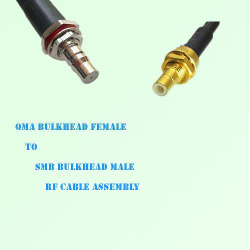 QMA Bulkhead Female to SMB Bulkhead Male RF Cable Assembly