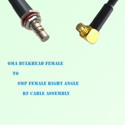 QMA Bulkhead Female to SMP Female Right Angle RF Cable Assembly