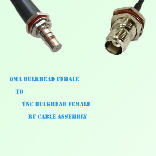 QMA Bulkhead Female to TNC Bulkhead Female RF Cable Assembly