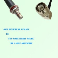 QMA Bulkhead Female to TNC Male Right Angle RF Cable Assembly