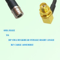 QMA Male to RP SMA Bulkhead Female Right Angle RF Cable Assembly QMA Male to RP SMA Bulkhead Female Right Angle RF Cable Assembly