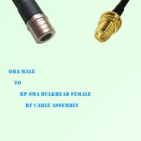 QMA Male to RP SMA Bulkhead Female RF Cable Assembly