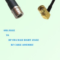 QMA Male to RP SMA Male Right Angle RF Cable Assembly