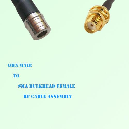 QMA Male to SMA Bulkhead Female RF Cable Assembly