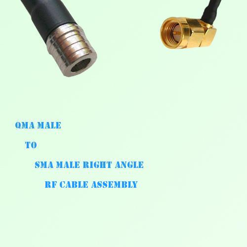 QMA Male to SMA Male Right Angle RF Cable Assembly