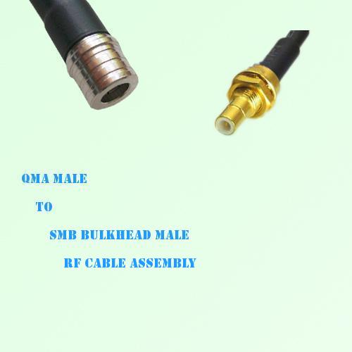 QMA Male to SMB Bulkhead Male RF Cable Assembly