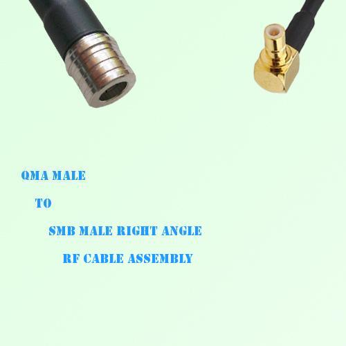 QMA Male to SMB Male Right Angle RF Cable Assembly