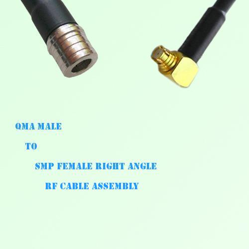 QMA Male to SMP Female Right Angle RF Cable Assembly