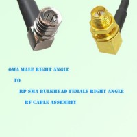 QMA Male R/A to RP SMA Bulkhead Female R/A RF Cable Assembly