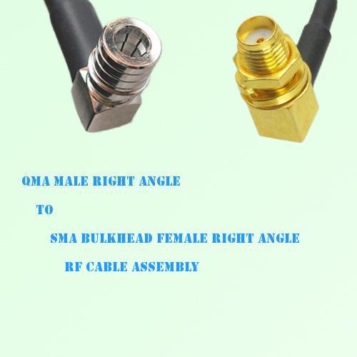QMA Male R/A to SMA Bulkhead Female R/A RF Cable Assembly QMA Male R/A to SMA Bulkhead Female R/A RF Cable Assembly