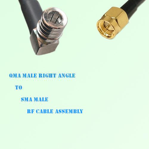 QMA Male Right Angle to SMA Male RF Cable Assembly QMA Male Right Angle to SMA Male RF Cable Assembly