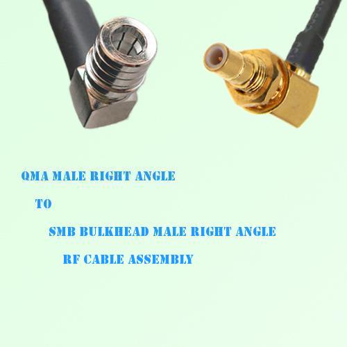 QMA Male R/A to SMB Bulkhead Male R/A RF Cable Assembly