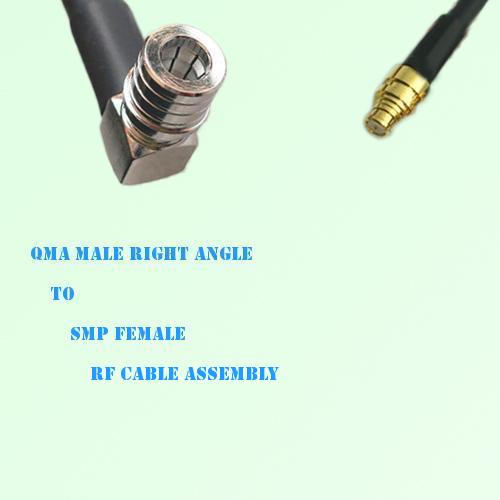 QMA Male Right Angle to SMP Female RF Cable Assembly