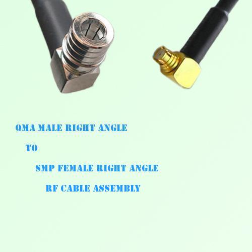 QMA Male Right Angle to SMP Female Right Angle RF Cable Assembly