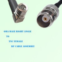 QMA Male Right Angle to TNC Female RF Cable Assembly
