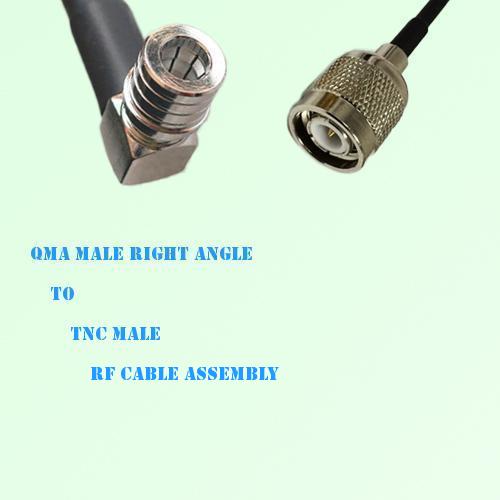 QMA Male Right Angle to TNC Male RF Cable Assembly