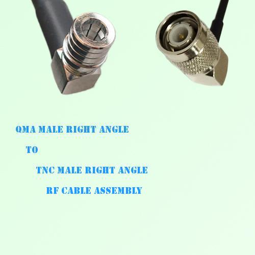 QMA Male Right Angle to TNC Male Right Angle RF Cable Assembly
