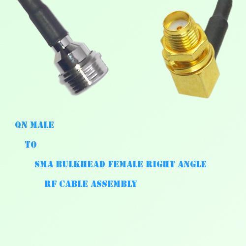 QN Male to SMA Bulkhead Female Right Angle RF Cable Assembly