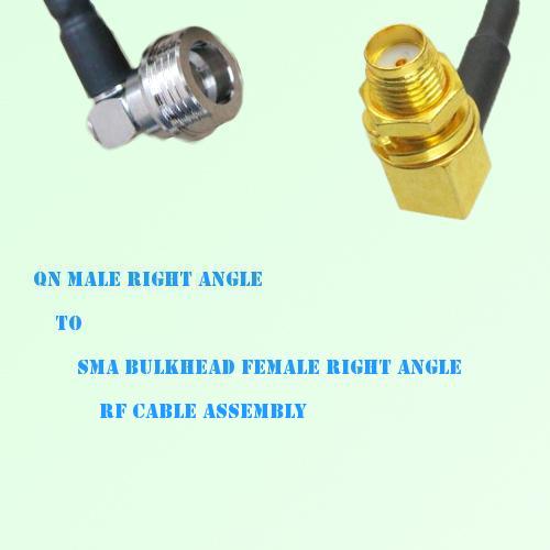 QN Male R/A to SMA Bulkhead Female R/A RF Cable Assembly QN Male R/A to SMA Bulkhead Female R/A RF Cable Assembly