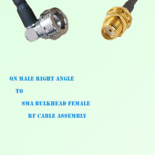 QN Male Right Angle to SMA Bulkhead Female RF Cable Assembly
