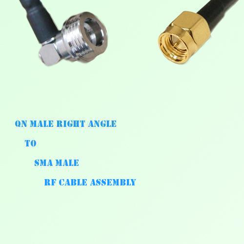 QN Male Right Angle to SMA Male RF Cable Assembly