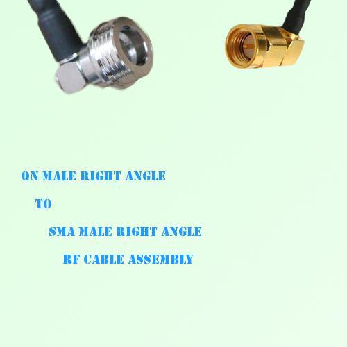 QN Male Right Angle to SMA Male Right Angle RF Cable Assembly