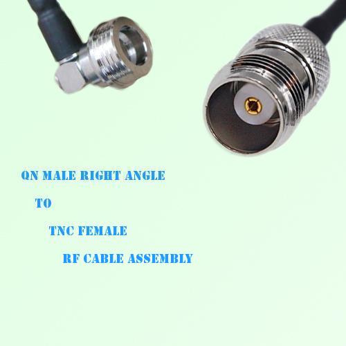 QN Male Right Angle to TNC Female RF Cable Assembly