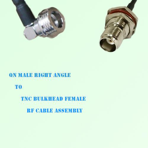 QN Male Right Angle to TNC Bulkhead Female RF Cable Assembly