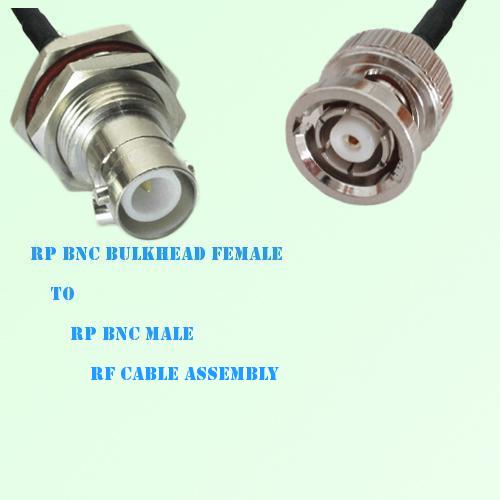 RP BNC Bulkhead Female to RP BNC Male RF Cable Assembly