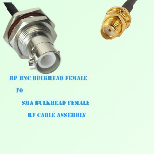 RP BNC Bulkhead Female to SMA Bulkhead Female RF Cable Assembly
