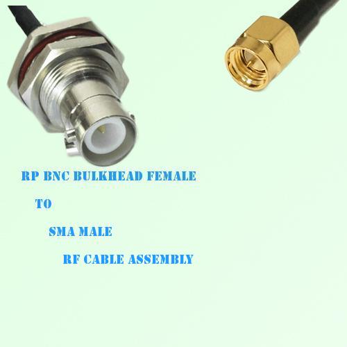 RP BNC Bulkhead Female to SMA Male RF Cable Assembly