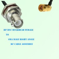 RP BNC Bulkhead Female to SMA Male Right Angle RF Cable Assembly
